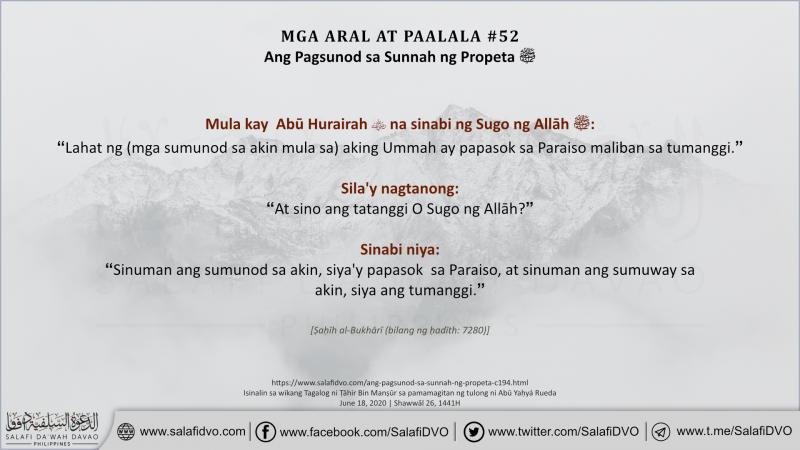 Mga Aral at Paalaala 52